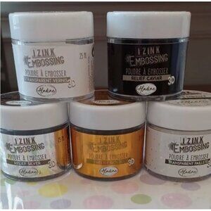 Set of 5 Aladine Izink Embossing 3-D Powder set. Beautiful colors!